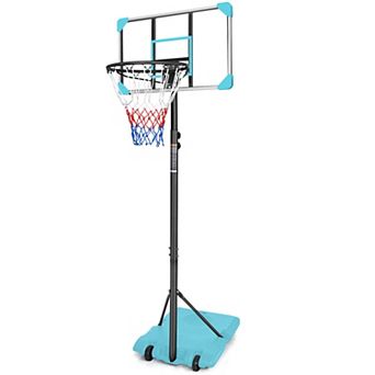WOW PIONEER Portable Adjustable Height Basketball Hoop System with Wheels and Stable Base
