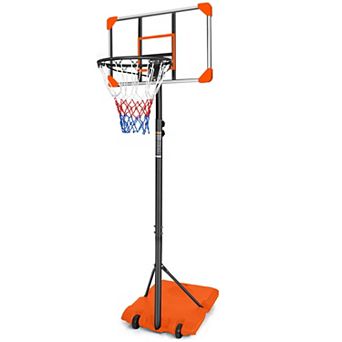 WOW PIONEER Portable Adjustable Height Basketball Hoop System with Wheels and Stable Base