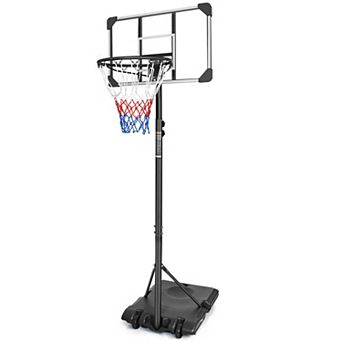 WOW PIONEER Portable Adjustable Height Basketball Hoop System with Wheels and Stable Base