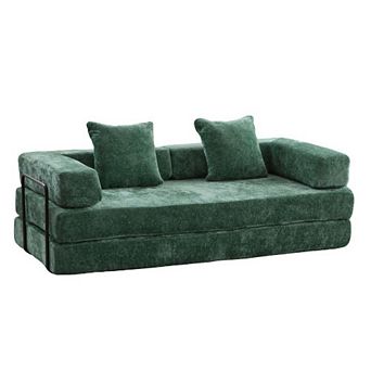 GOODSILO Convertible Floor Sofa Bed with Pillow Back Support and Armrest