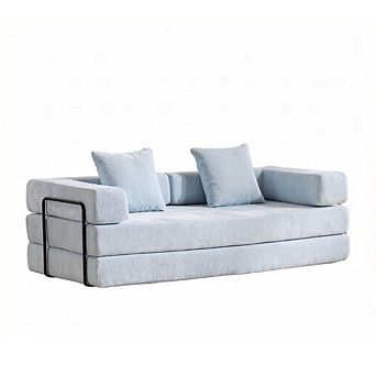 GOODSILO Convertible Floor Sofa Bed with Pillow Back Support and Armrest