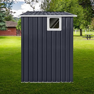 WOW PIONEER Spacious Outdoor Metal Storage Shed with Window and Sliding Door