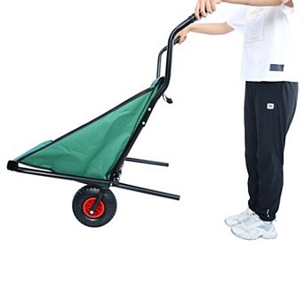 WOW PIONEER Foldable Garden Cart with Large Capacity and Pneumatic Tire for Yard Work