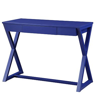 GOODSILO Twilight Finish Writing Desk with Storage Drawer and X-Shaped Base