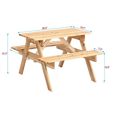 WOW PIONEER Wooden Children's Table and Chair Set for Play and Learning Activities