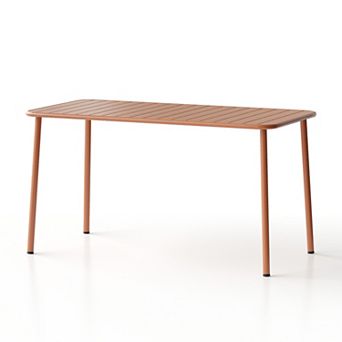 WOW PIONEER Waterproof Outdoor Dining Table for Garden Courtyard Balcony Leisure Use