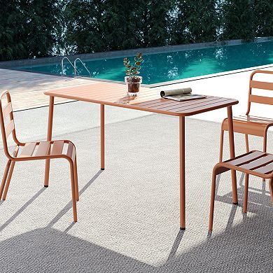 WOW PIONEER Waterproof Outdoor Dining Table for Garden Courtyard Balcony Leisure Use