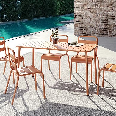 WOW PIONEER Waterproof Outdoor Dining Table for Garden Courtyard Balcony Leisure Use