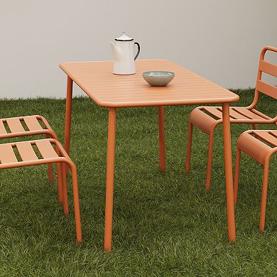 WOW PIONEER Waterproof Outdoor Dining Table for Garden Courtyard Balcony Leisure Use