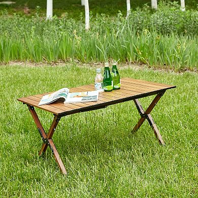 WOW PIONEER Lightweight Aluminum Folding Outdoor Table Portable Picnic Camping