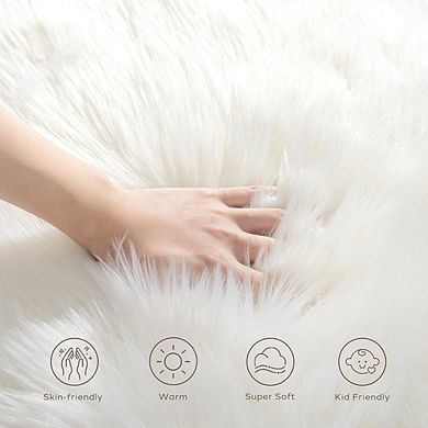 Faux Fur Rug Fluffy, Soft, White