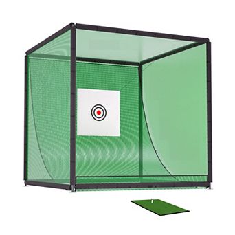 WOW PIONEER Large Metal Frame Golf Practice Net Cage for Backyard Training