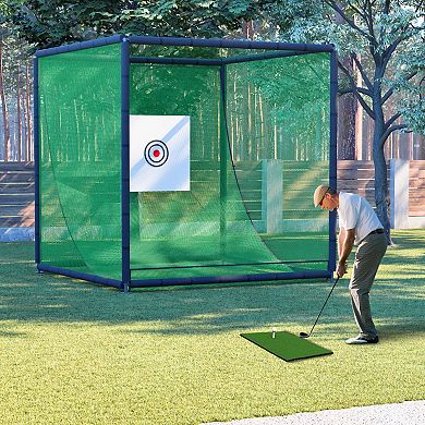 WOW PIONEER Large Metal Frame Golf Practice Net Cage for Backyard Training