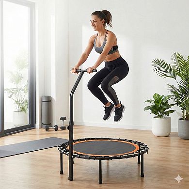 WOW PIONEER Assembled Fitness Trampoline for Home Exercise and Workout