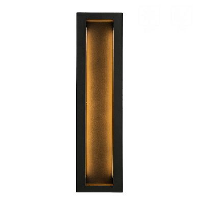 Modern Outdoor Wall Light with Dusk to Dawn Sensor Linear Matte Black 30W Integrated LED Wall Sconce