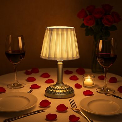 11'' Glam Cordless Table Lamp Touch Control with 3 Way Classic Elegant Dimmable Rechargeable LED