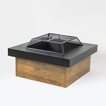 WOW PIONEER 36-inch Round Outdoor Fire Pit Table with Decorative Cut-Out Design