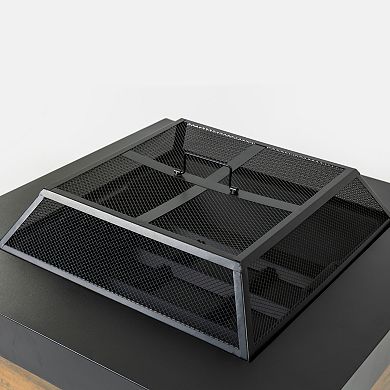 WOW PIONEER 36-inch Round Outdoor Fire Pit Table with Decorative Cut-Out Design