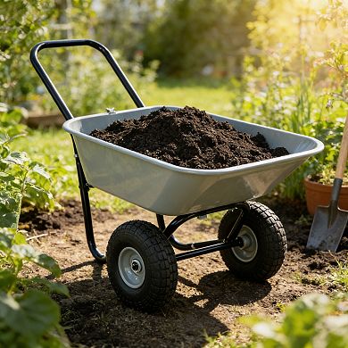 WOW PIONEER Versatile Two-Wheeled Garden Cart with Large Capacity and Pneumatic Tires