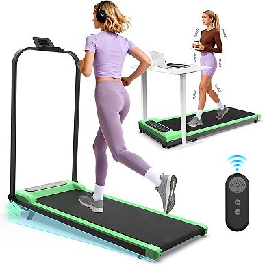 WOW PIONEER Foldable Treadmill with Handle Bar and Incline Walking Pad