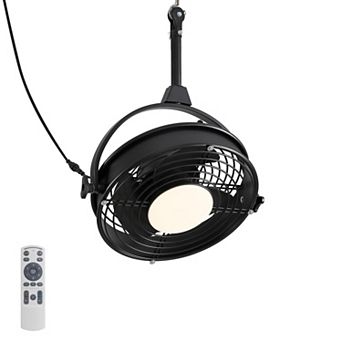 Moooni 20" Outdoor Plug-In Ceiling Fan with Lights Dimmable Caged Fandelier Remote & App Control