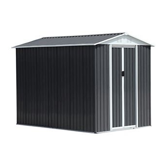 WOW PIONEER Waterproof Outdoor Garden Storage Shed with Apex Metal Roof and Frame