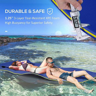 WOW PIONEER Large Floating Water Mat for Lake and Ocean Activities, Portable Foam Raft