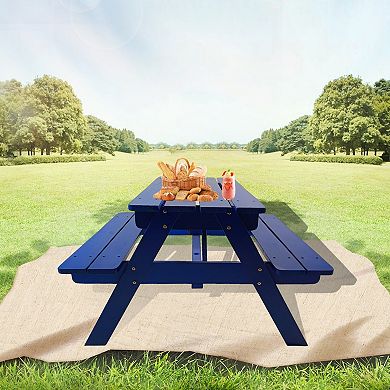 WOW PIONEER Kids Solid Wood Table and Chair Set for Dining and Play Activities