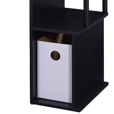 GOODSILO Modern Computer Desk with Keyboard Tray and Storage Shelf