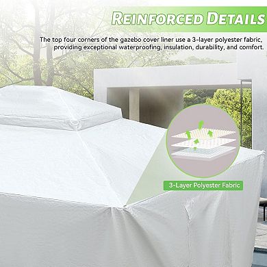 WOW PIONEER Universal All-Season Hardtop Gazebo Enclosure Cover with Sidewalls