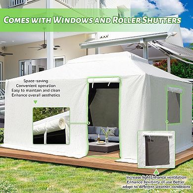 WOW PIONEER Universal All-Season Hardtop Gazebo Enclosure Cover with Sidewalls