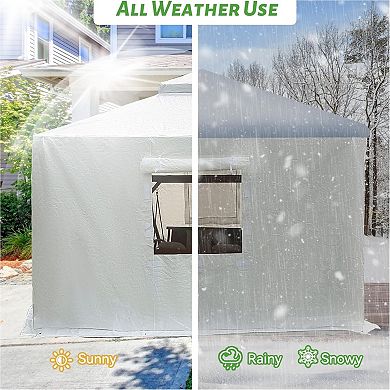 WOW PIONEER Universal All-Season Hardtop Gazebo Enclosure Cover with Sidewalls