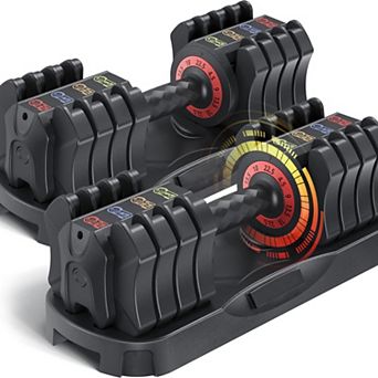 WOW PIONEER Adjustable Dumbbell Set with Effortless Tray and No-Slip Handle