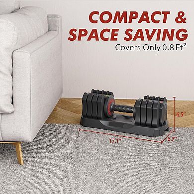 WOW PIONEER Adjustable Dumbbell Set with Effortless Tray and No-Slip Handle