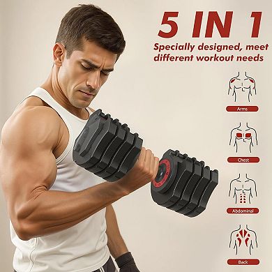 WOW PIONEER Adjustable Dumbbell Set with Effortless Tray and No-Slip Handle