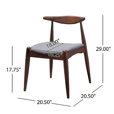 Set of 2 Rubberwood Dining Chairs with Ergonomic Backrest and Cushioned Seat