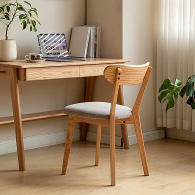 Solid Oak Wood Dining Chair Wooden Chair Set of 2