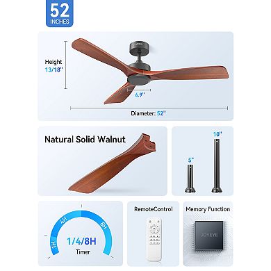 Akofun Low Profile Ceiling Fan with Remote 52 Inch, ndoor Outdoor Modern Ceiling Fan No Light