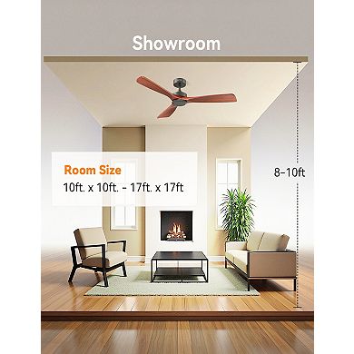 Akofun Low Profile Ceiling Fan with Remote 52 Inch, ndoor Outdoor Modern Ceiling Fan No Light
