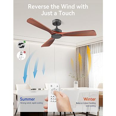 Akofun Low Profile Ceiling Fan with Remote 52 Inch, ndoor Outdoor Modern Ceiling Fan No Light