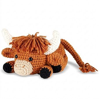 Beginner Crochet Kit, DIY Highland Cow, Soft Yarn, Step-by-Step Tutorial