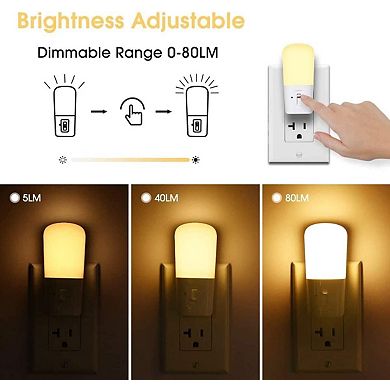 Dimmable 2-Pack 3000K LED Night Lights with Dusk-to-Dawn Sensor.