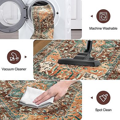 Boho Area Rug Soft, Non-Slip Floor Mat