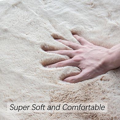 Faux Fur Area Rug Plush, Soft, Washable