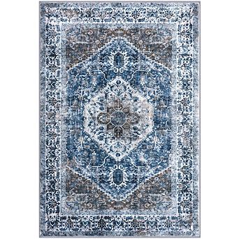 Boho Area Rug Washable, Non-Slip for Entryway, Kitchen & Bathroom
