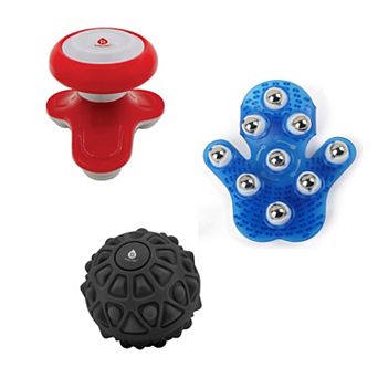 Recovery Trio: Vibrating Massage Ball, Handheld Node Massager & Palm Harmony Glove