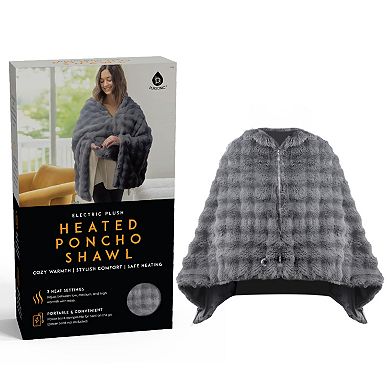 Electric Heated Poncho Shawl & Heated Vibrating Foot Spa Set