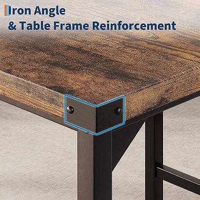 1 table 2 chairs high-top dining table set, featuring metal corner protection