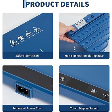 2-Zone Heating Food Mat - Surface Warmer with 6 Temp Settings & 3H Timer