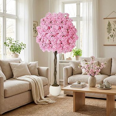 Pink Artificial Cherry Blossom Tree Romantic Silk Flower Tree for Home Decor Spring Decoration
